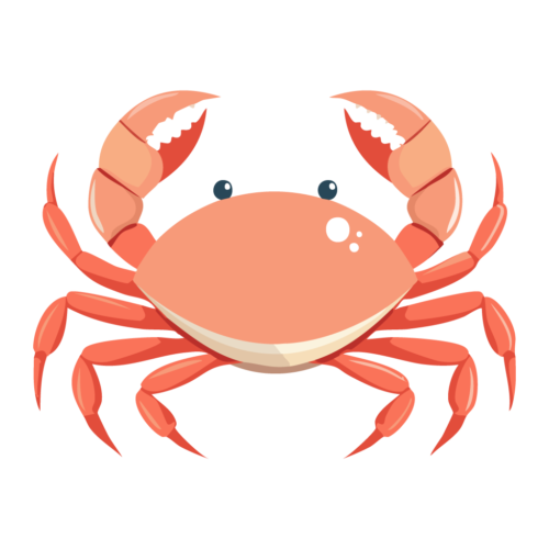 蟹（カニ）のイラスト【無料フリー素材】生き物の素材（PNG・商用利用可）