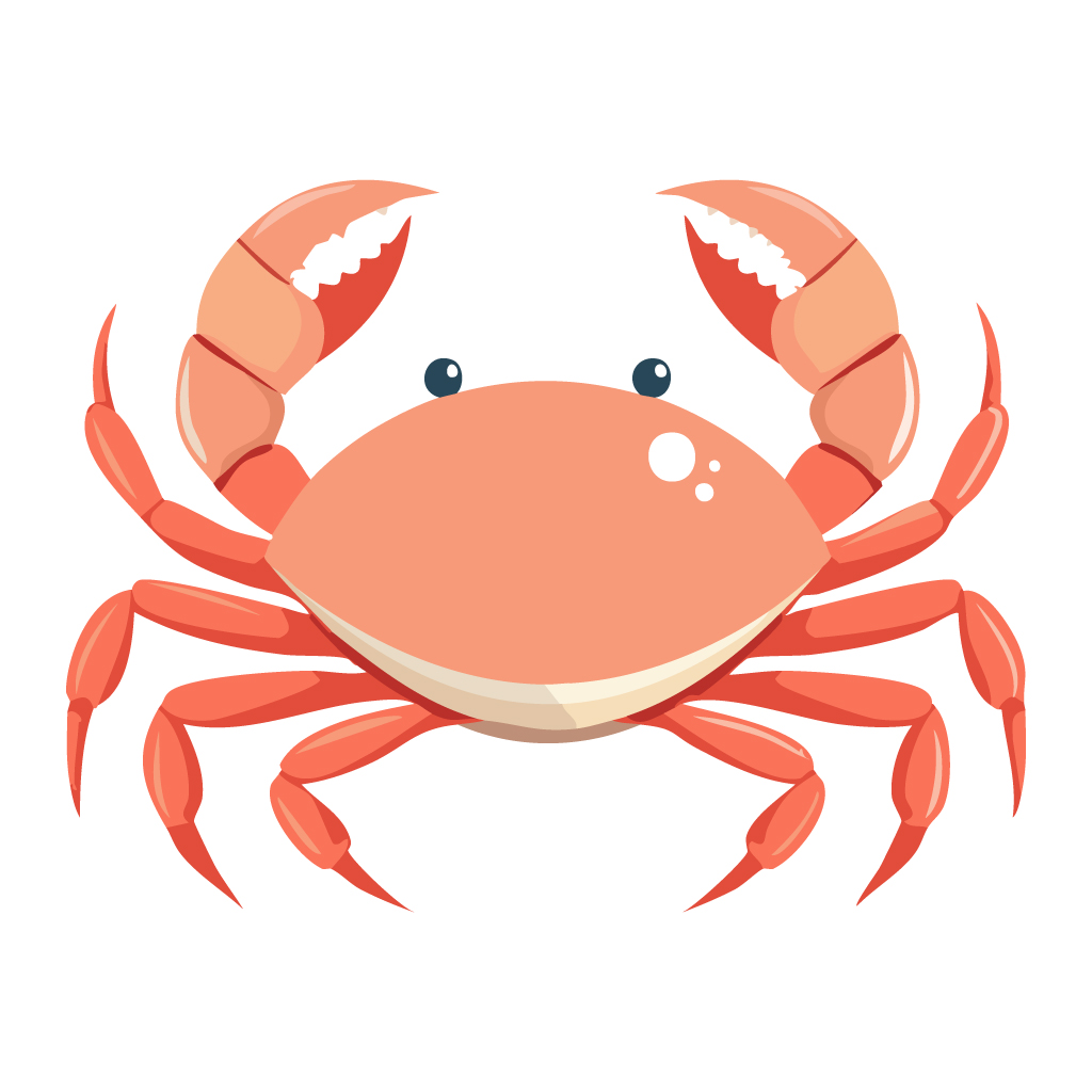 蟹（カニ）のイラスト【無料フリー素材】生き物の素材（PNG・商用利用可）