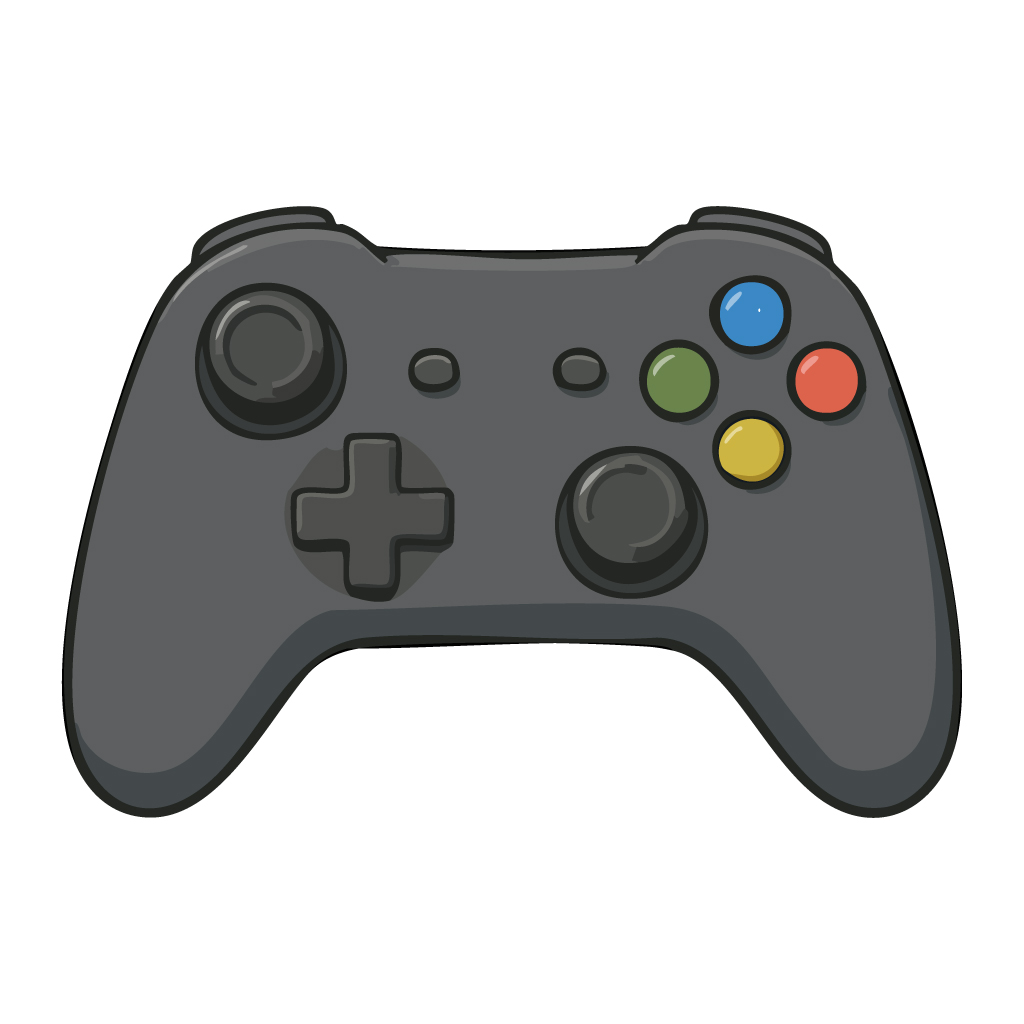 ゲームパッドのイラスト【無料フリー素材】PC周辺機器素材（PNG・商用利用可）