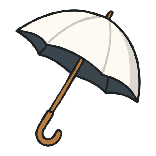 日傘のイラスト【無料フリー素材】日用品素材(PNG・商用利用可)