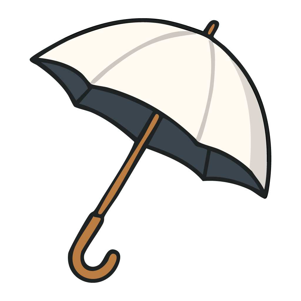 日傘のイラスト【無料フリー素材】日用品素材（PNG・商用利用可）