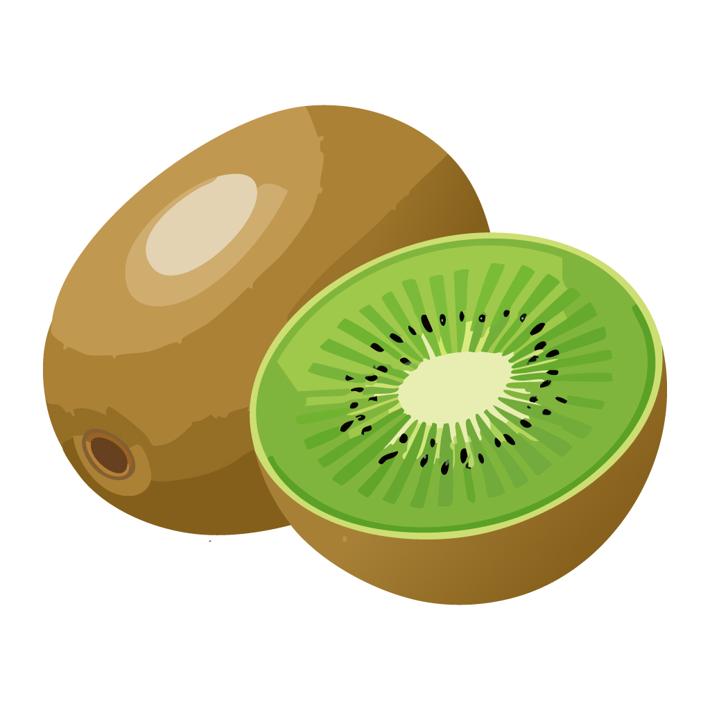 キウイフルーツのイラスト【無料フリー素材】フルーツ素材（PNG・商用利用可）