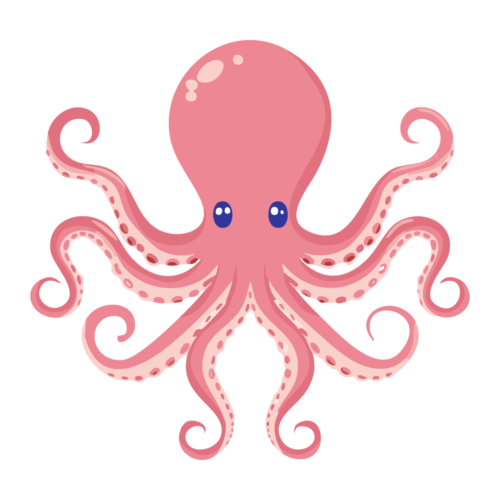 タコのイラスト【無料フリー素材】生き物の素材（PNG・商用利用可）