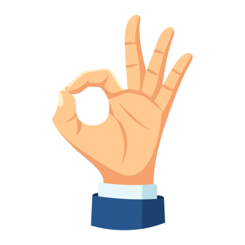 OKサインのイラスト【無料フリー素材】ジェスチャー素材（PNG・商用利用可）