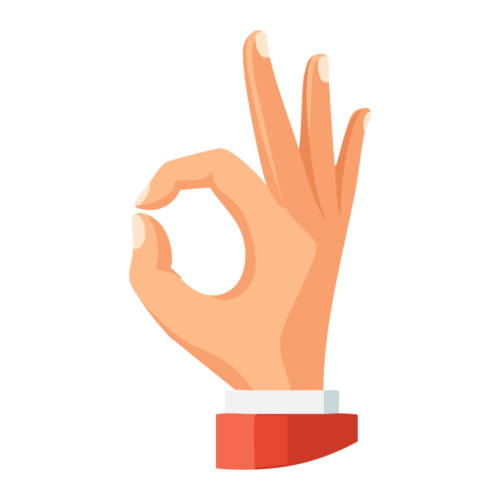 OKサインのイラスト【無料フリー素材】ジェスチャー素材（PNG・商用利用可）