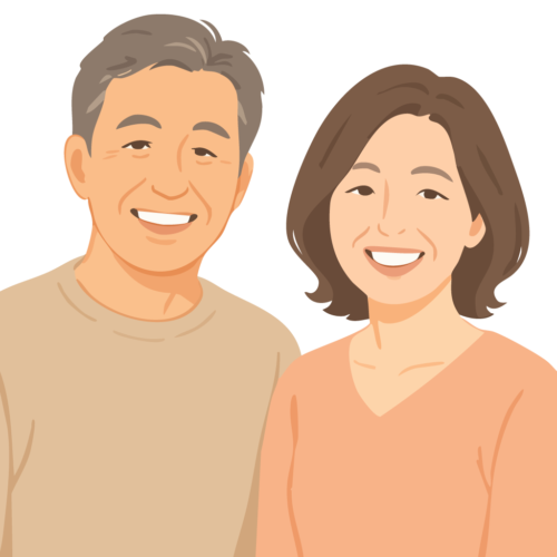 ミドル世代の笑顔の男女