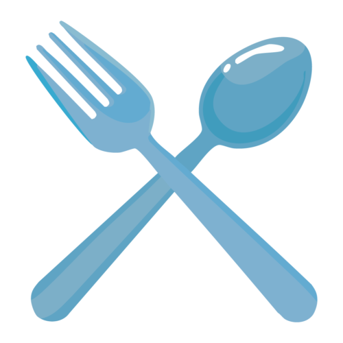 プラスチック製のスプーンとフォークのイラスト【無料フリー素材】日用品素材（PNG・商用利用可）