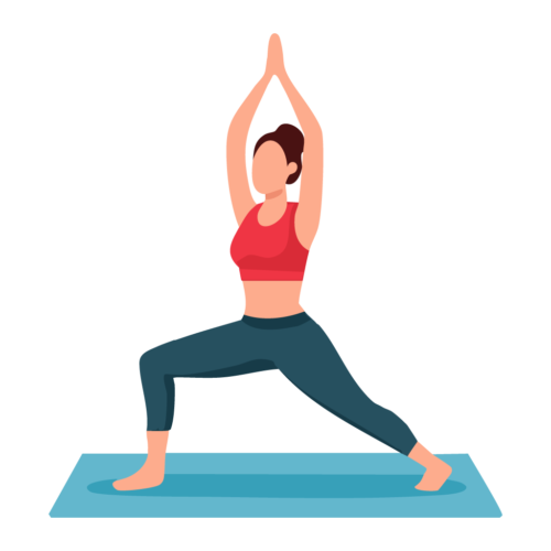 ヨガをする女性のイラスト【無料フリー素材】フィットネス素材（PNG・商用利用可）