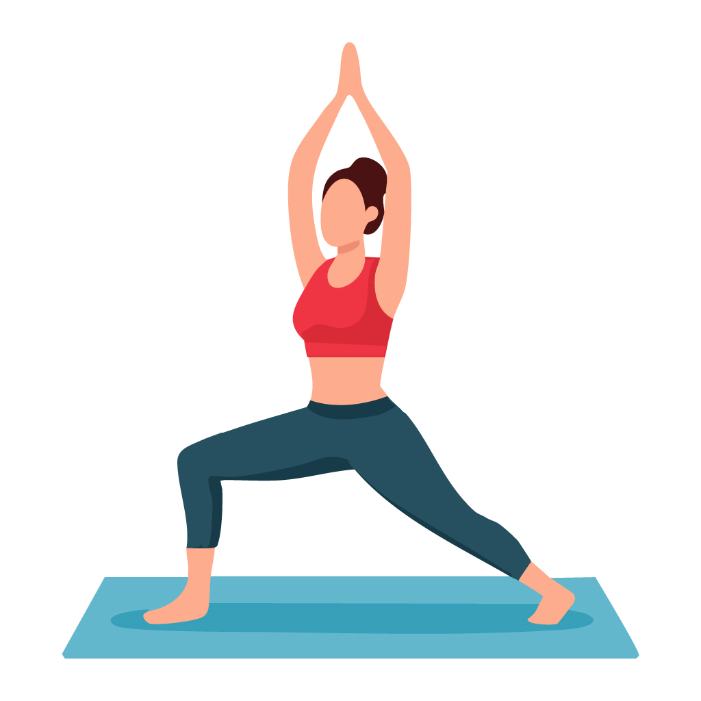 ヨガをする女性のイラスト【無料フリー素材】フィットネス素材（PNG・商用利用可）