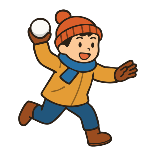 雪合戦をする子供